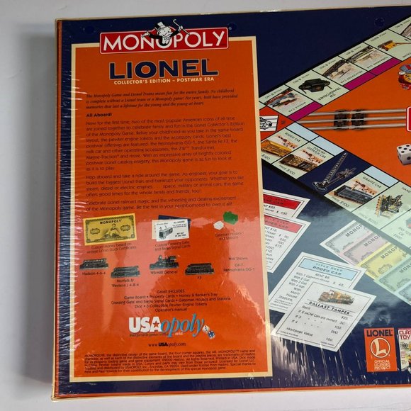 Vintage Monopoly Lionel Board Game‎ Collector's Edition Postwar ERA Sealed - Picture 5 of 8